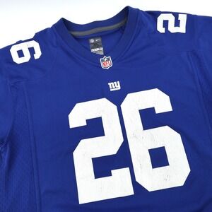 Nike NFL New York Giants Saquon Barkley Jersey Kids Boys XL Royal Blue FLAWS